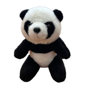 Aurora Panda Bear Stuffed Animal Plush‎ 2017 Black White 7 inch